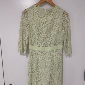 Sage green lace midi dress